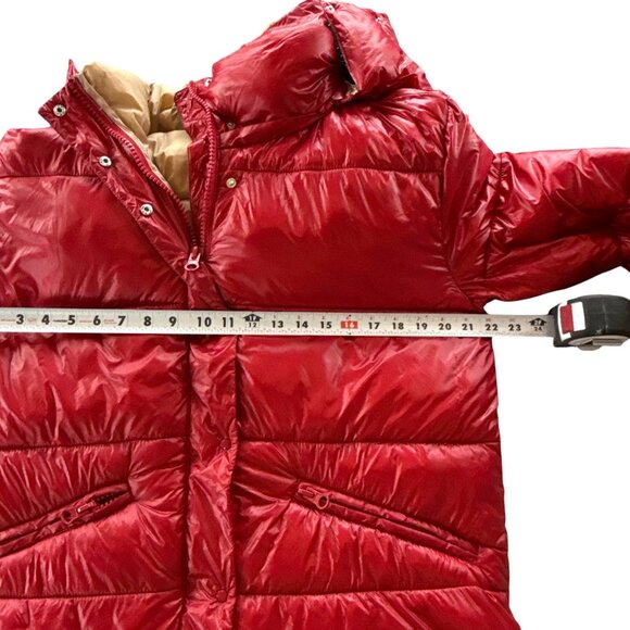 Cropp Red Puffer Jacket Women's XL Hooded Outerwear Winter Coat - Picture 7 of 10